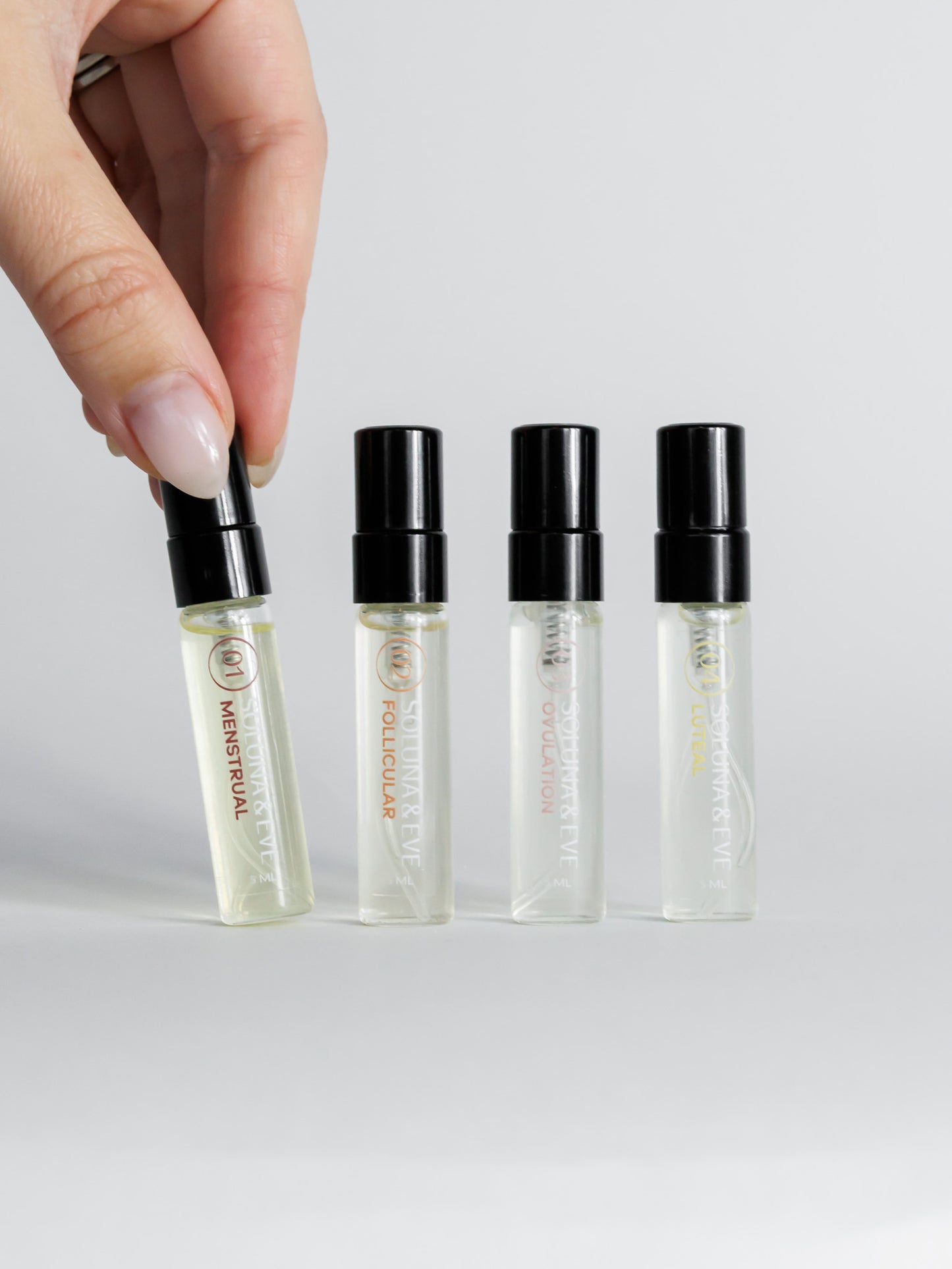 Mini hormone-safe perfumes for menstrual cycle syncing