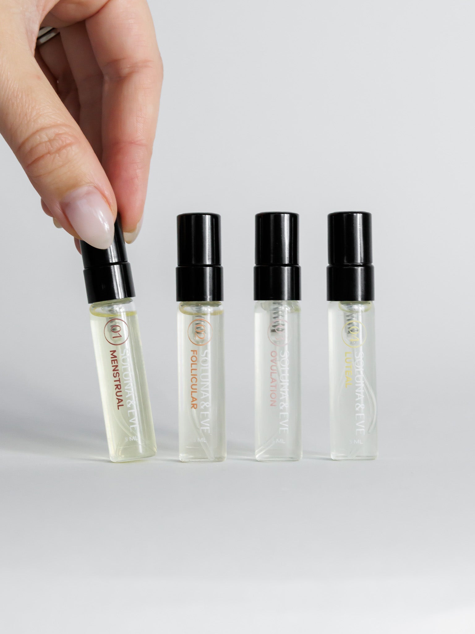 Mini hormone-safe perfumes for menstrual cycle syncing